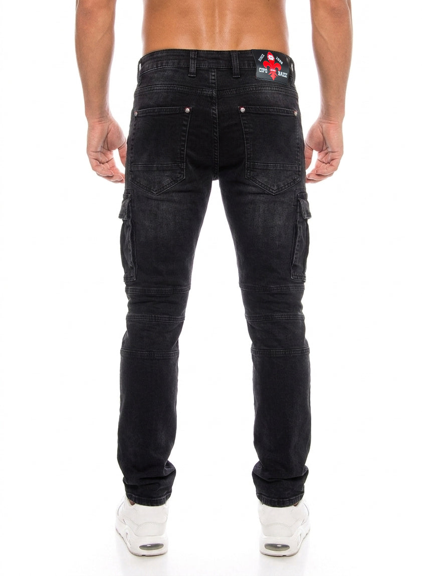 Cipo & Baxx Herren Jeans 798 Slim Fit Rückansicht mit Nahtstruktur auf Hintertaschen